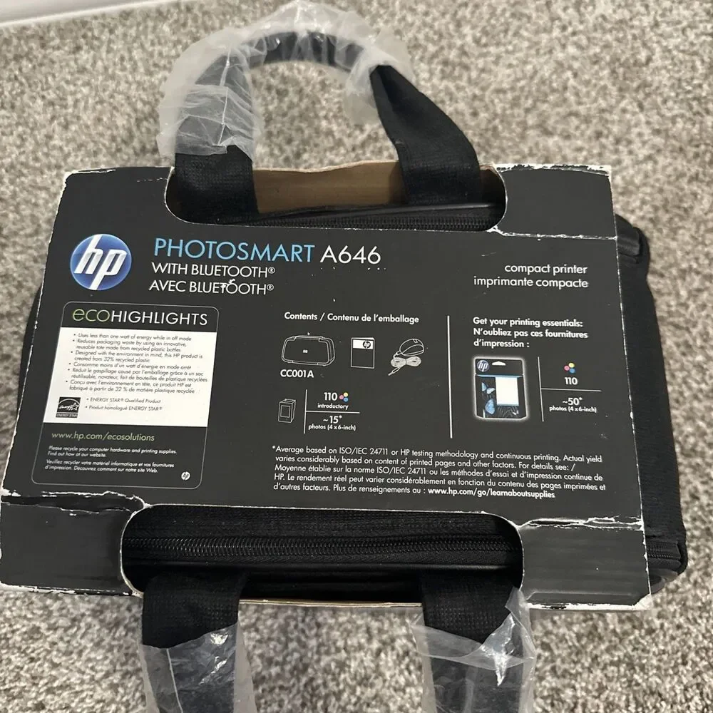 HP Photosmart A646 Compact Photo Printer 4x6 5x7 Bluetooth New w/ Case